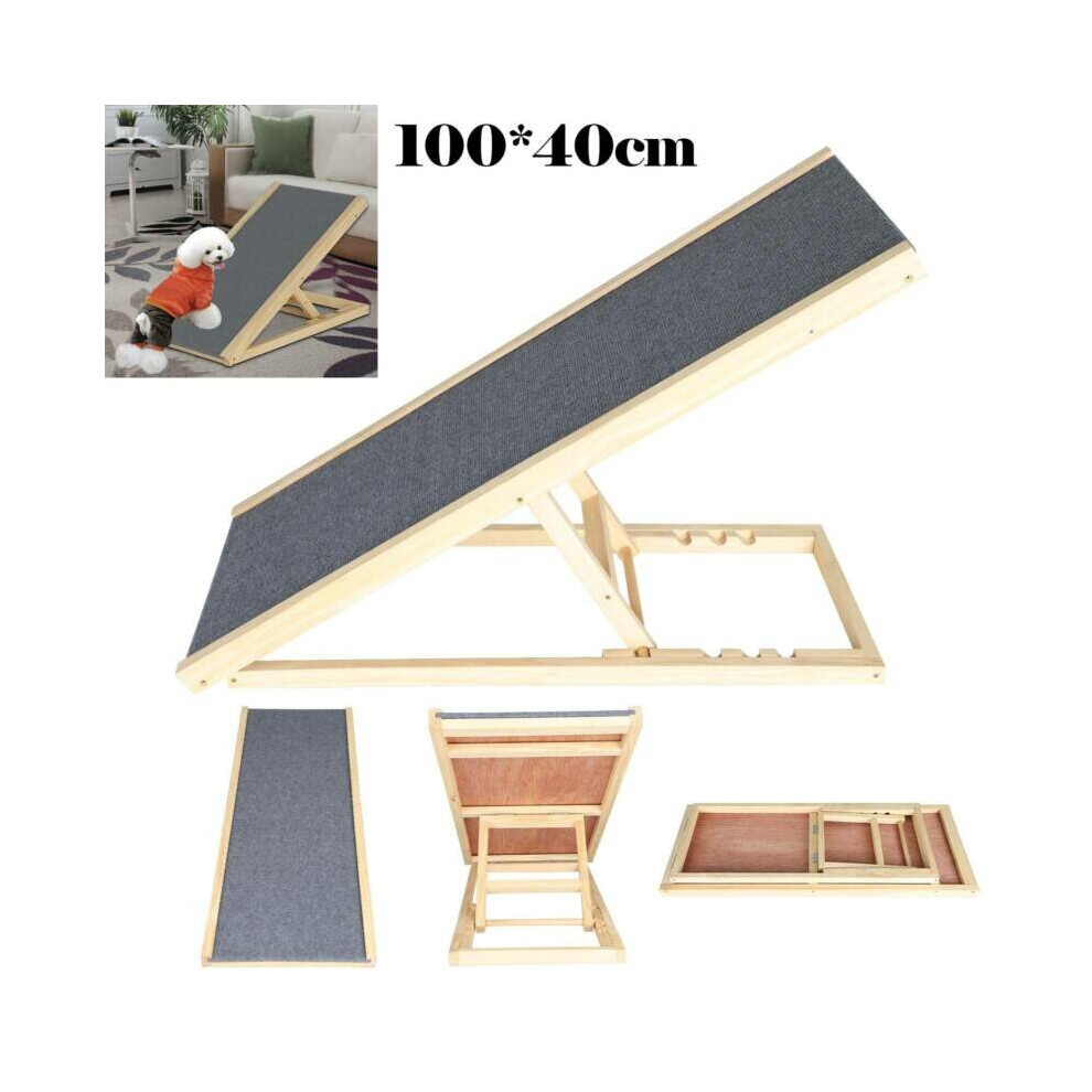Freestanding Dog Ramp Pet Puppy Ramp Adjustable Heights Non-Slip Car