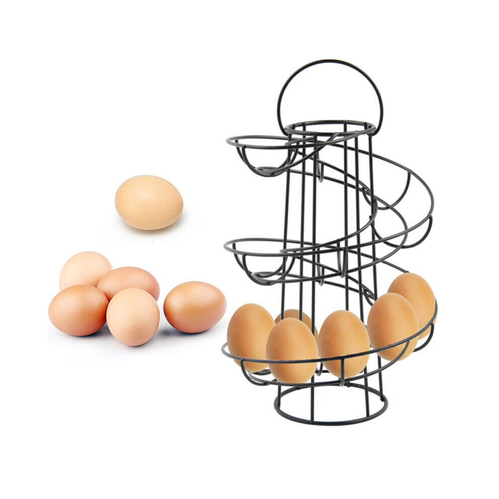 Kitchen Storage Spiral Egg Holder Stand Rack Holds Up To 18 Eggs