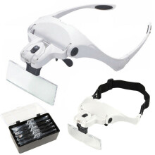 Head Magnifier 2LED Lights Magnifying Glass Handsfree Lam
