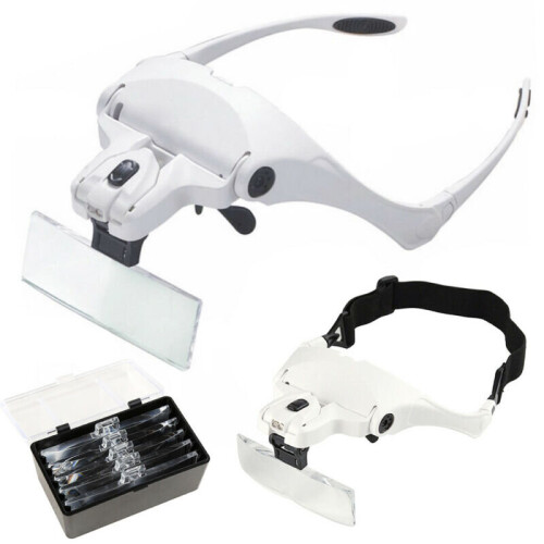 Head Magnifier 2LED Lights Magnifying Glass Handsfree Lam