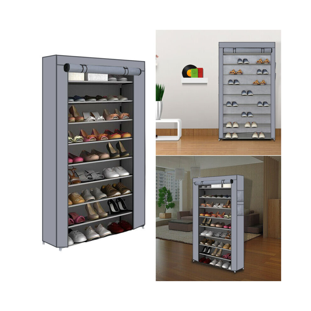 9 Tiers 50 Pairs Shoe Rack Dustproof Shelf Organiser Storage Shoes Cab
