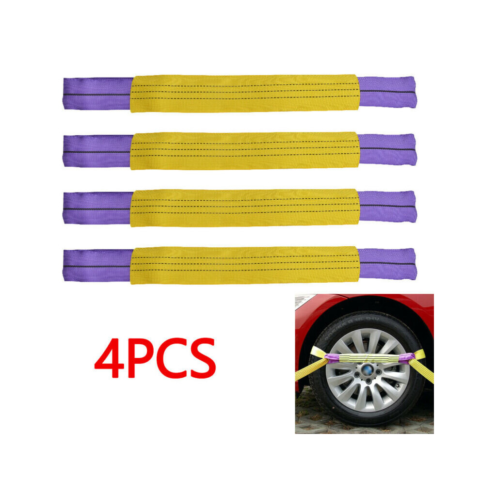 4x Alloy Wheel Vehicle Car Recovery Securing Tie Link Straps Trailer T-image-OPC-P5T99ZR-NEW
