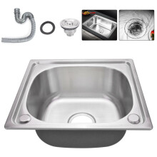 Stainless Steel Single Bowl Square Kitchen Laundry Washing Sink Plum