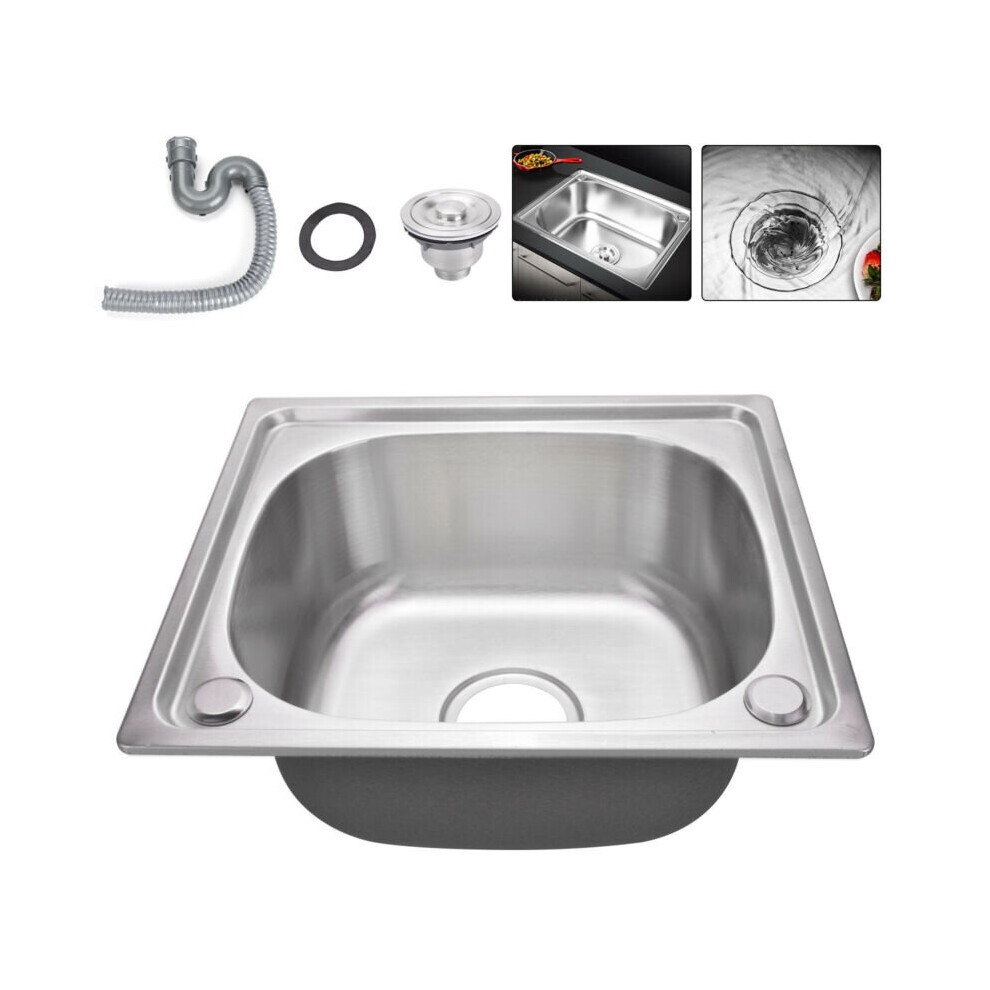 Stainless Steel Single Bowl Square Kitchen Laundry Washing Sink Plum