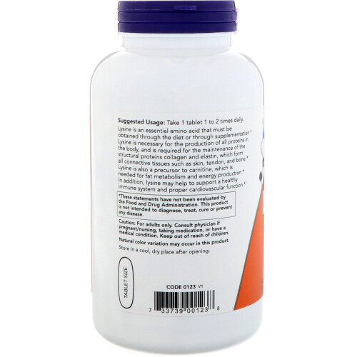NOW Foods NOW Foods, L-Lysine, 1.000 mg, 250 Tablets 2