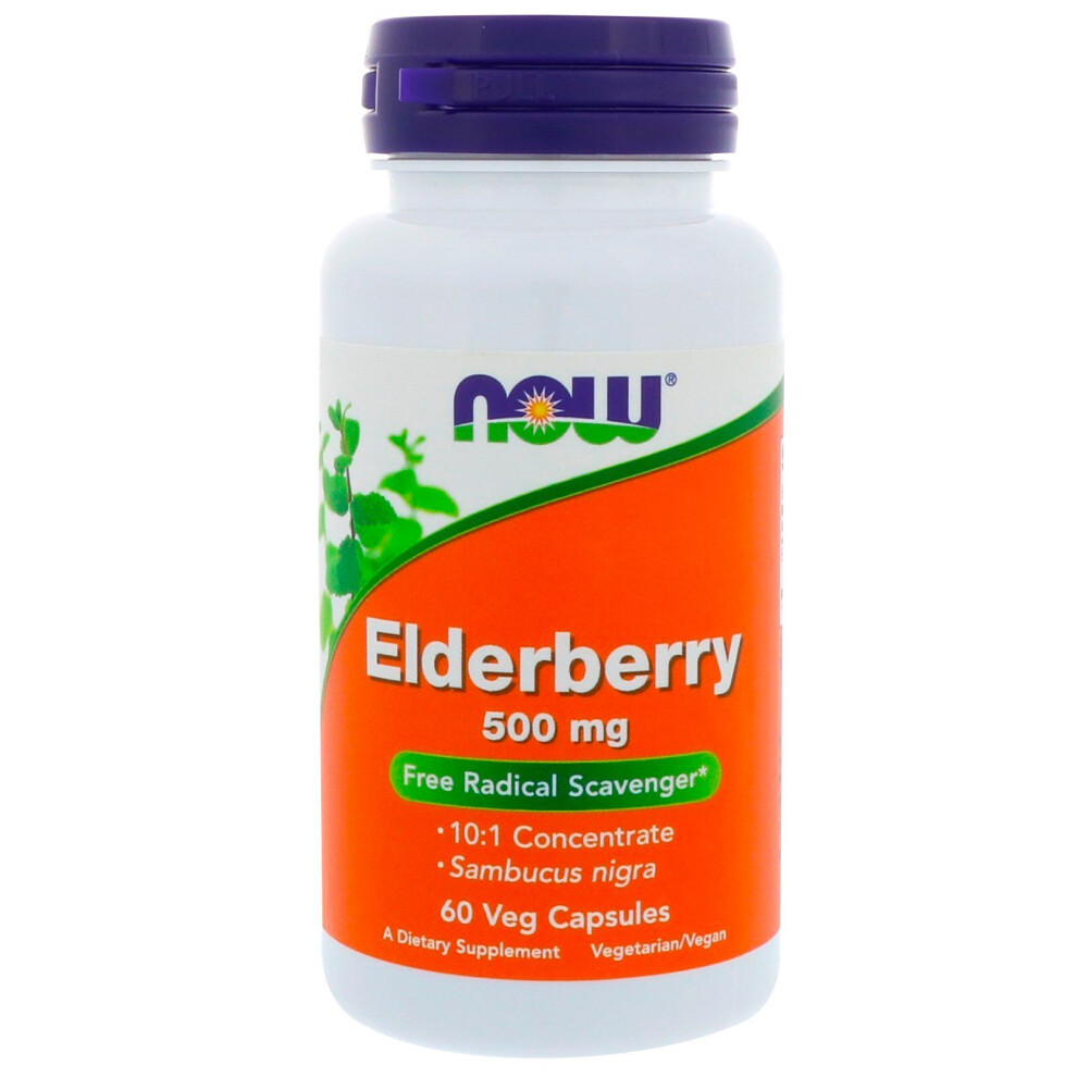 Now Foods , Elderberry, 500 Mg, 60 Veg Capsules