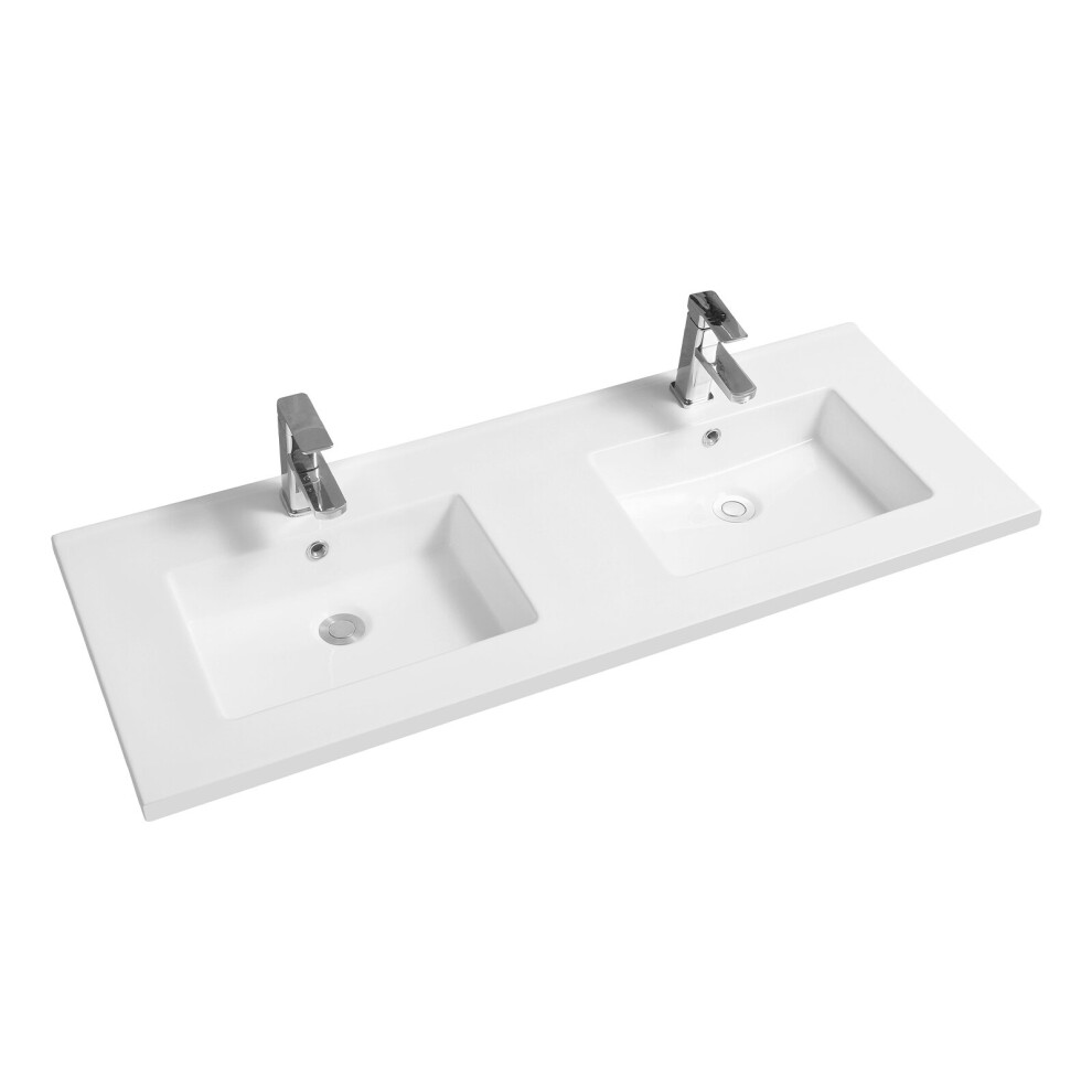 (121Cm Double, Rectangular - Mid Edge) Ceramic Inset Basins Various Sizes And Styles 5056010140897