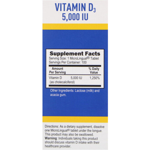 Superior Source, D3 Extra Puissance, 125 mcg (5 000 UI), 100 Comprimés MicroLingual à Dissolution Instantanée 2