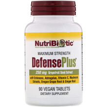 NutriBiotic, DefensePlus, Maximum Strength, 90 Vegansk Tabletter
