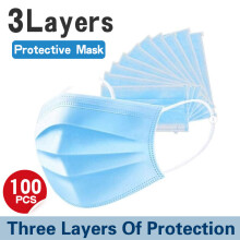 (Azul, 100 uds) Mascarilla quirúrgica desechable de 3 capas
