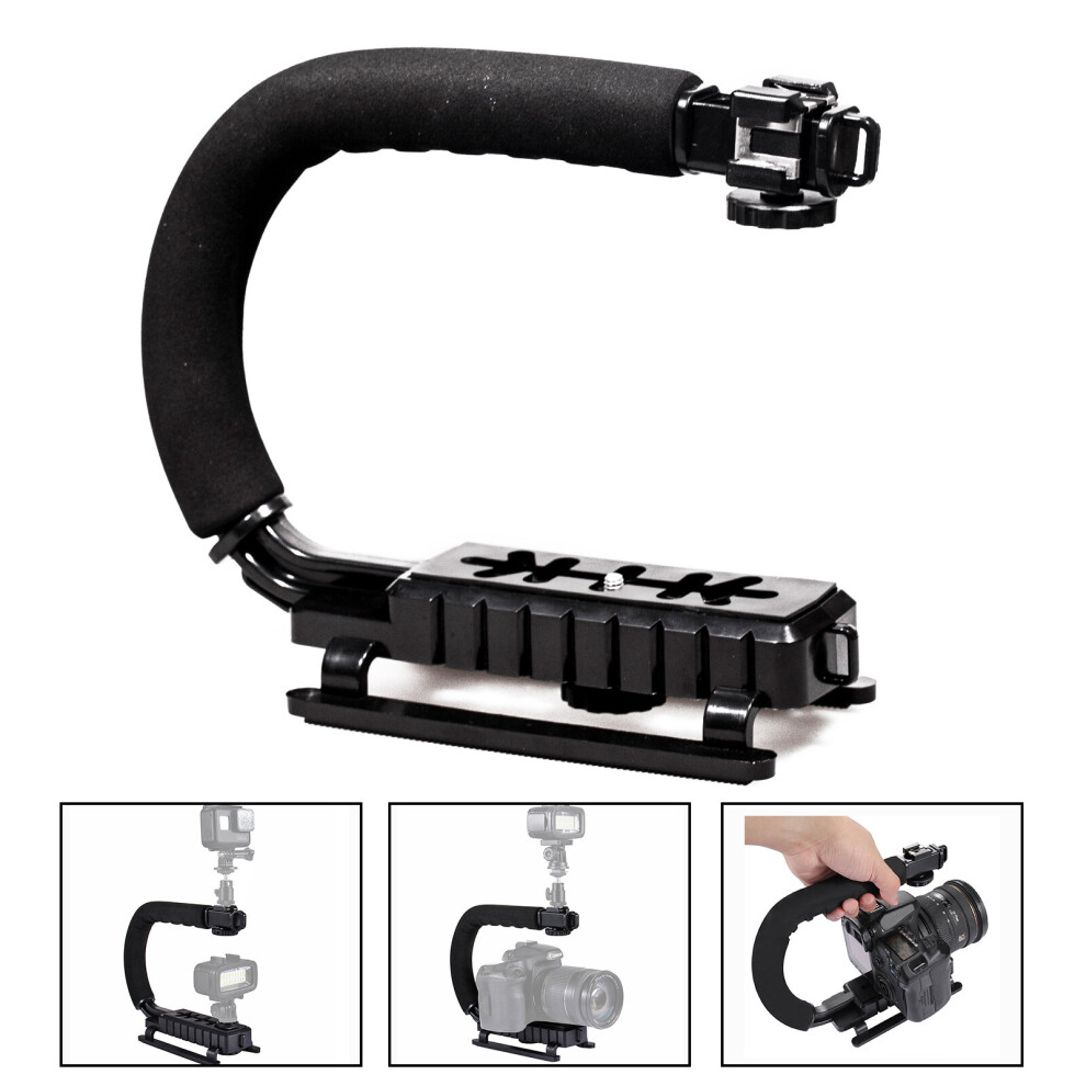 Video Action Handheld Stabilizer Handle Grip with Hot-Shoe Mount