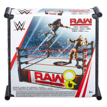 WWE RAW Ring - 14-Inch Pro-Tension Action Ring with Authentic Logo, Rope Bounce & Post Launch Features
