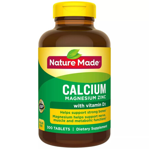Nature Made Nature Made, Κάλσιου Μαγνήσιο Ζίνκ με Βιταμίνη D3, 300 Tablets