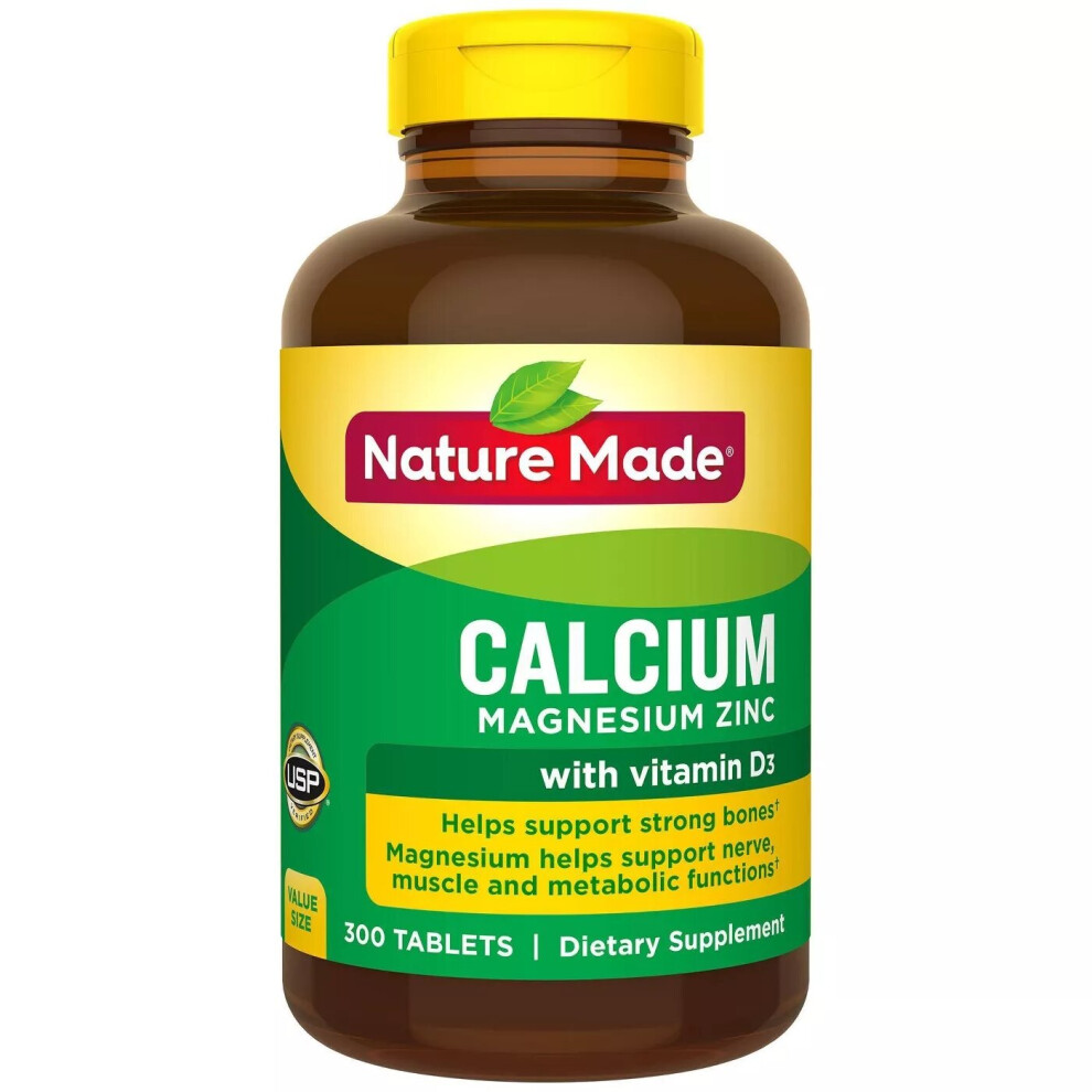 Nature Made Calcium - Magnesium Zinc With Vitamin D3 - 300Ct - Immune Support Dietary Supplement