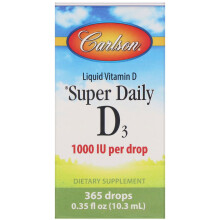 Carlson, D3 Diário Superior, 25 mcg (1.000 IU), 0.35 fl oz (10.3 ml)