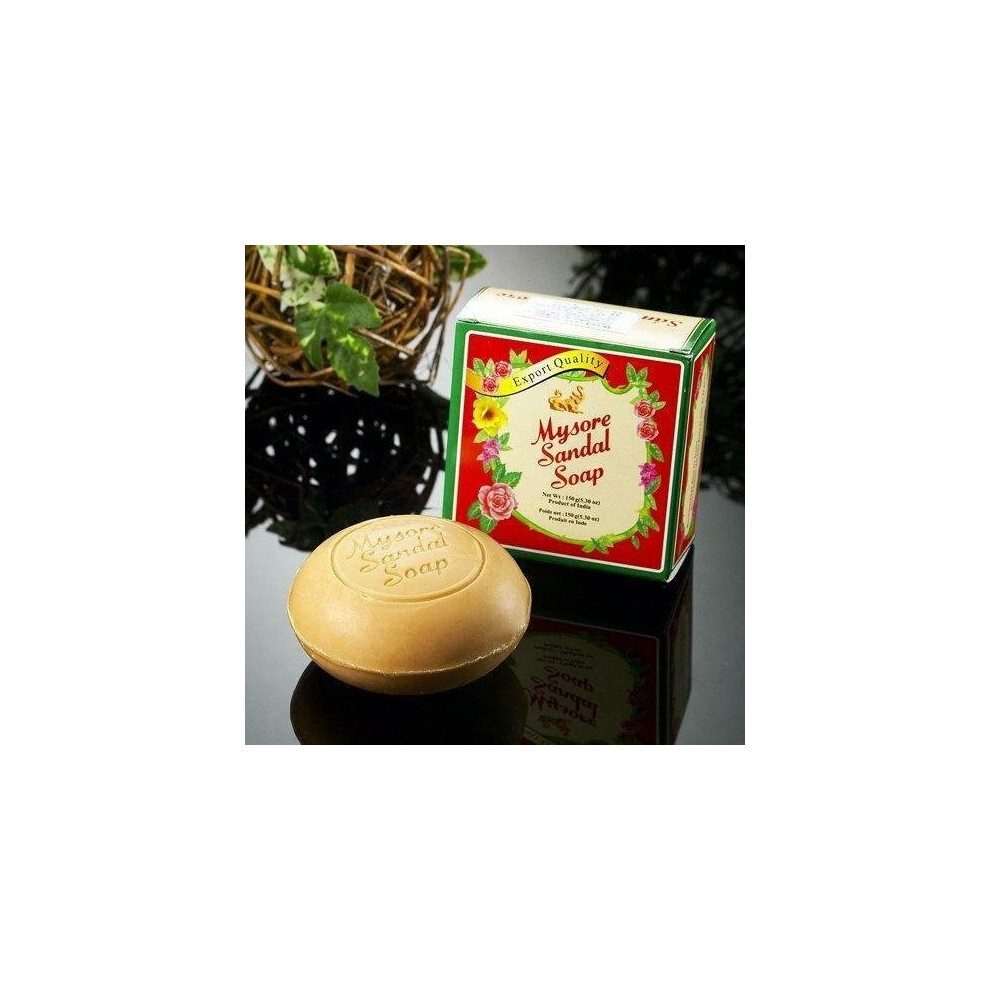 Mysore Sandal Soap with Pure Natural Sandalwood oil 150g (Pack of 10)