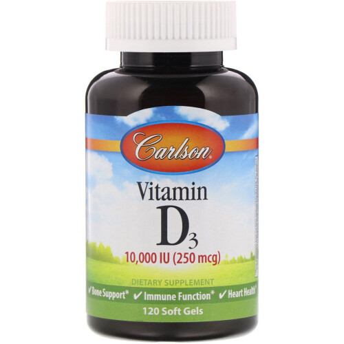 Carlson, Vitamina D3, 250 mcg (10,000 IU), 120 Gel Sofás