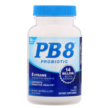 Nutrition Now, PB 8 Probiotico, 120 Capsule (7 Miliardi di CFU per Capsula)