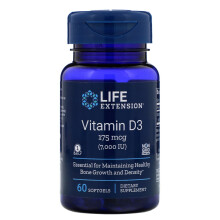 Life Extension, Vitamin D3, 175 mcg (7,000 IU), 60 Puhatest