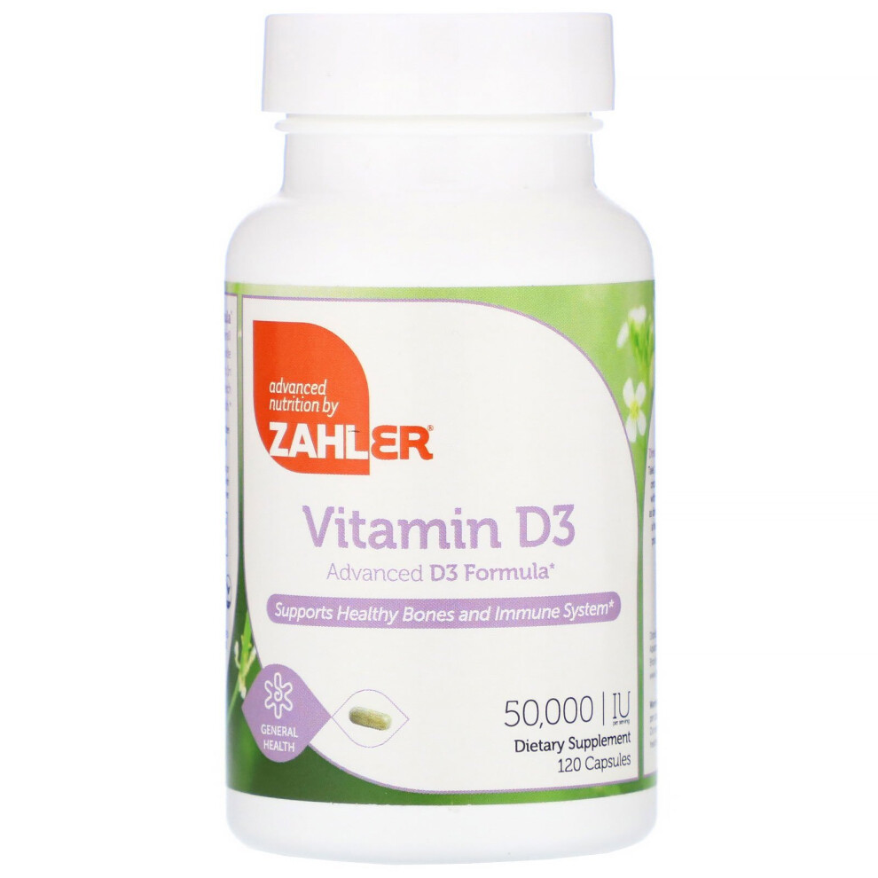 Zahler, Vitamin D3, 50,000 IU, 120 Capsules