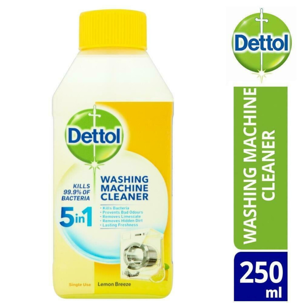 DETTOL WASHING MACHINE CLEANER LEMON BREEZE 250ML REMOVES LIMESCALE AND DIRT