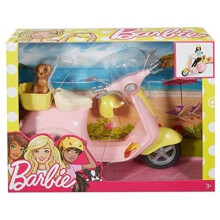 Barbie FRP56 ESTATE Mo-Ped Motorbike for Doll, Pink Scooter, Vehicle, Multi-Colour