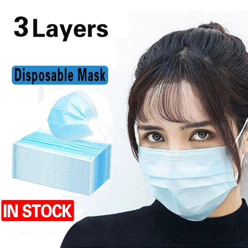 (Bleu, 100 pièces) 100 masques faciaux chirurgicaux jetables