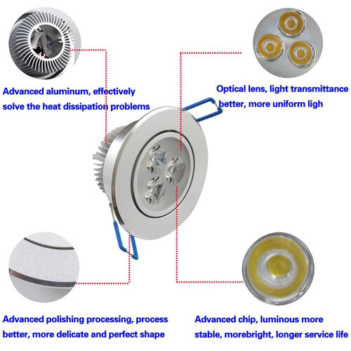 Ranpo Ranpo 2x 3W ουδέτερο λευκό 4500K LED φως οροφής ενσωματωμένο Downlight 1