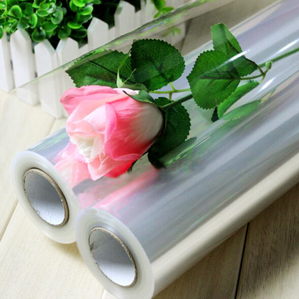 100mX80cm Wide Plain Clear Florist Craft Cellophane Roll Film Wrap