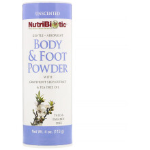 NutriBiotic, Body & Foot Powder, Unscented, 113g