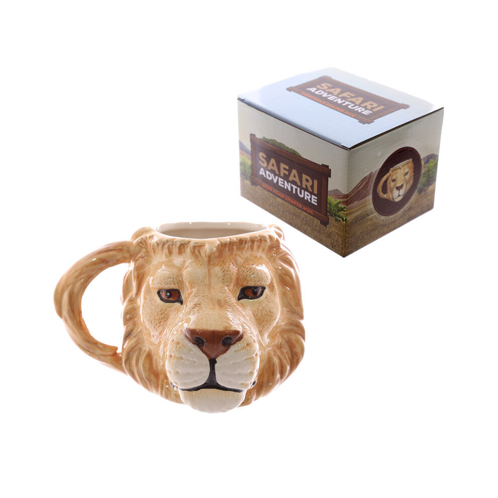 Puckator Novelty Lion Head Shaped Ceramic Mug