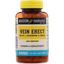 Mason Natur, Vejekræft med L-Arginin & Maca, 80 Kapsler