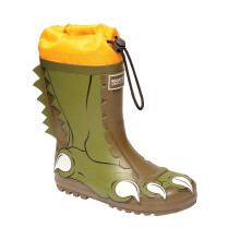 (13 UK, Dark Khaki/Rusty Orange) Dare 2B Childrens/Kids Mudplay Dinosaur Wellingtons
