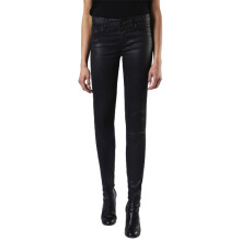 (W26 L32) DIESEL SKINZEE 0662E Womens Denim Jeans Super Slim Skinny Zip Fly Shiny Black