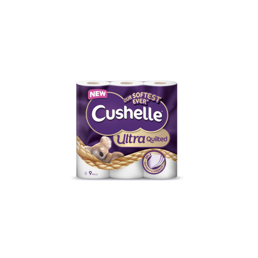 45pk Cushelle 3-Ply Ultra Quilted Toilet Tissue