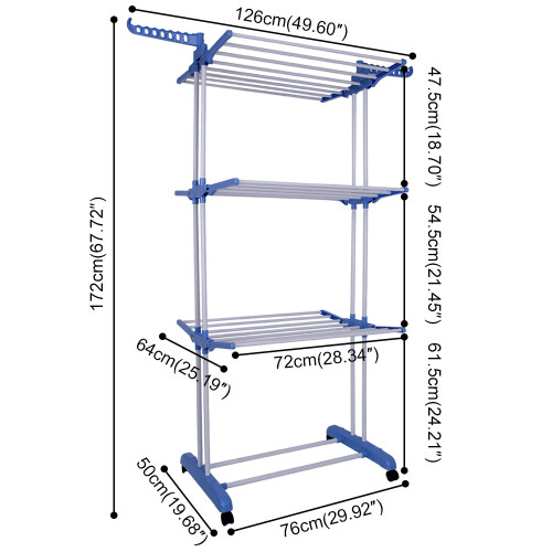 Foldable Extra-Large 3 Tier Clothes Airer & Laundry Dryer 1
