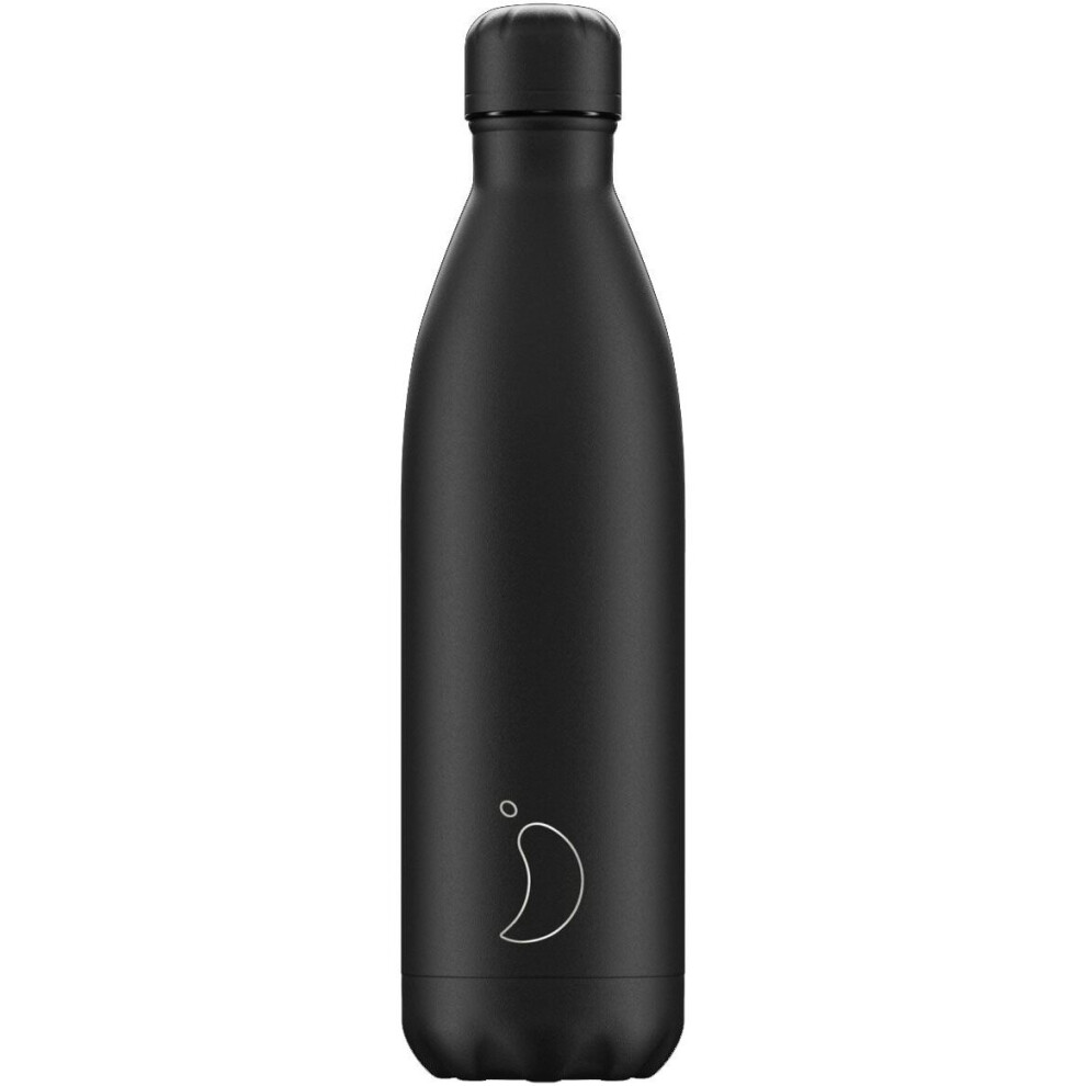 Chilly's Water Bottle Stainless Steel, Reusable Leak Proof-Black 750ml