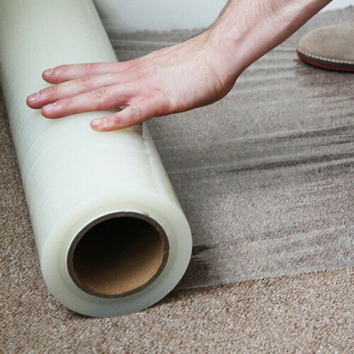 Clear Self-Adhesive Carpet & Floor Protector - 100m Roll 1
