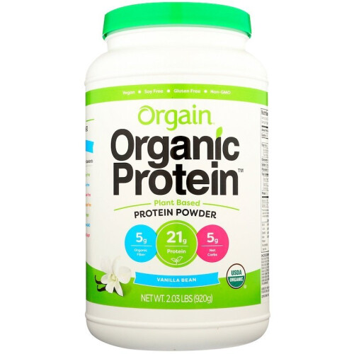 Orgain, Organic Protein Powder, Plant Based, Vanilla Bean, 920g