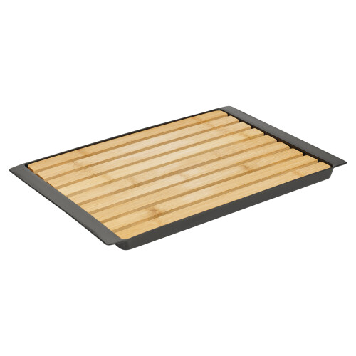 Alpina Alpina - Tabla de cortar pan de bambú con bandeja recogemigas 2