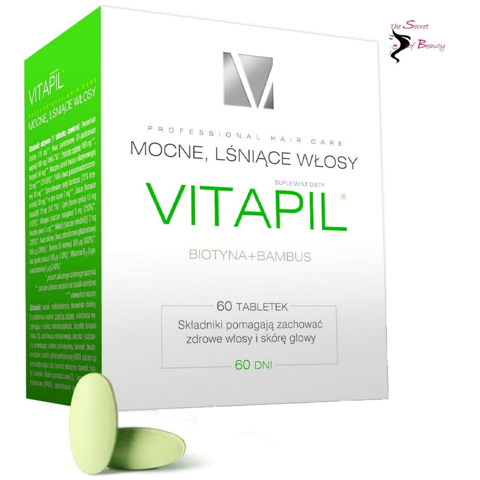 VITAPIL 60 TABLETS HAIR SUPPLEMENT  BIOTIN + BAMBOO