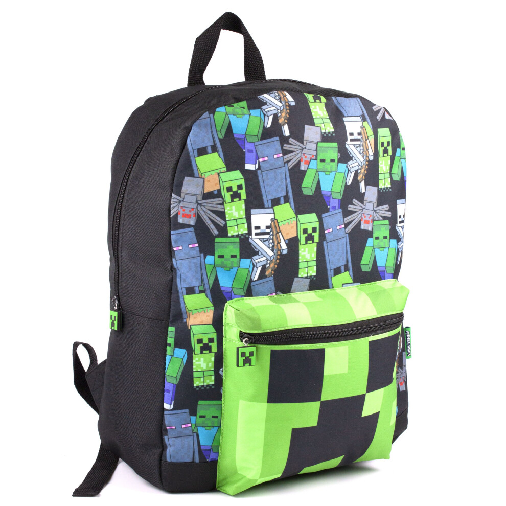 Minecraft All Over Print Kids Black Backpack