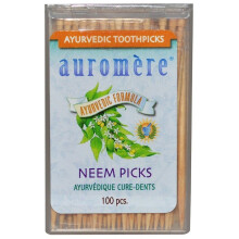 Auromere, Ayurvedisk Tandpik, Neem Pik, 100 Stykker