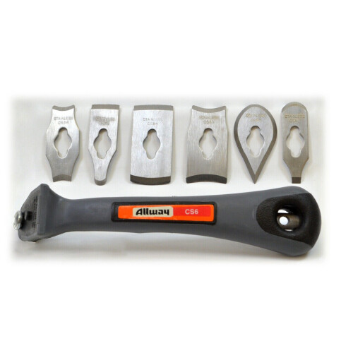 Allway Tools - Soft Grip Contour Scraper Set with 6 Blades (CS6)