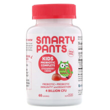 SmartyPants, Prébiotique et Probiotique Enfants, Formule Immunité, Crème à la Fraise, 4 Milliards d'UFC, 60 Gommes (2 Milliards d'UFC par Gomme)