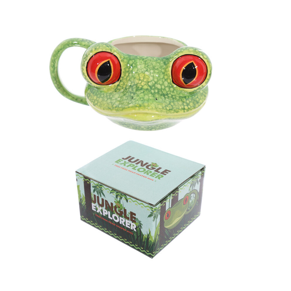 Tree Frog Shaped Ceramic Mug with Novelty Handle – Fun, Food-Safe Drinkware (Not Dishwasher or Microwave Safe)
