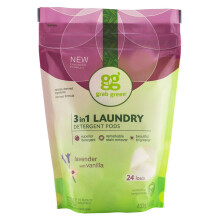 Grab Green, Capsules de Détergent à Linge 3 en 1 en Poudre, Lavande et Vanille, 24 Charges, 13,5 oz (384 g)
