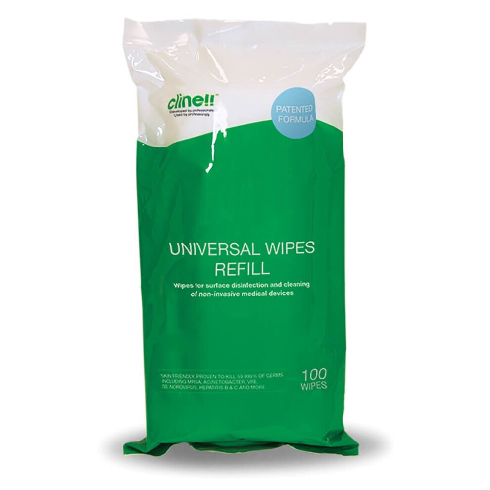 Clinell - Universal Cleaning and Surface Disinfection Wipes Tub of 100 Wipes Refill