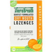 TheraBreath, Dry Mouth Lozenges, Mandarin Mint, 100 Wrapped Lozenges