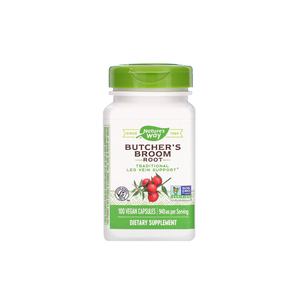 Nature's Way, Butcher's Broom Root, 940 mg, 100 Vegan Capsules